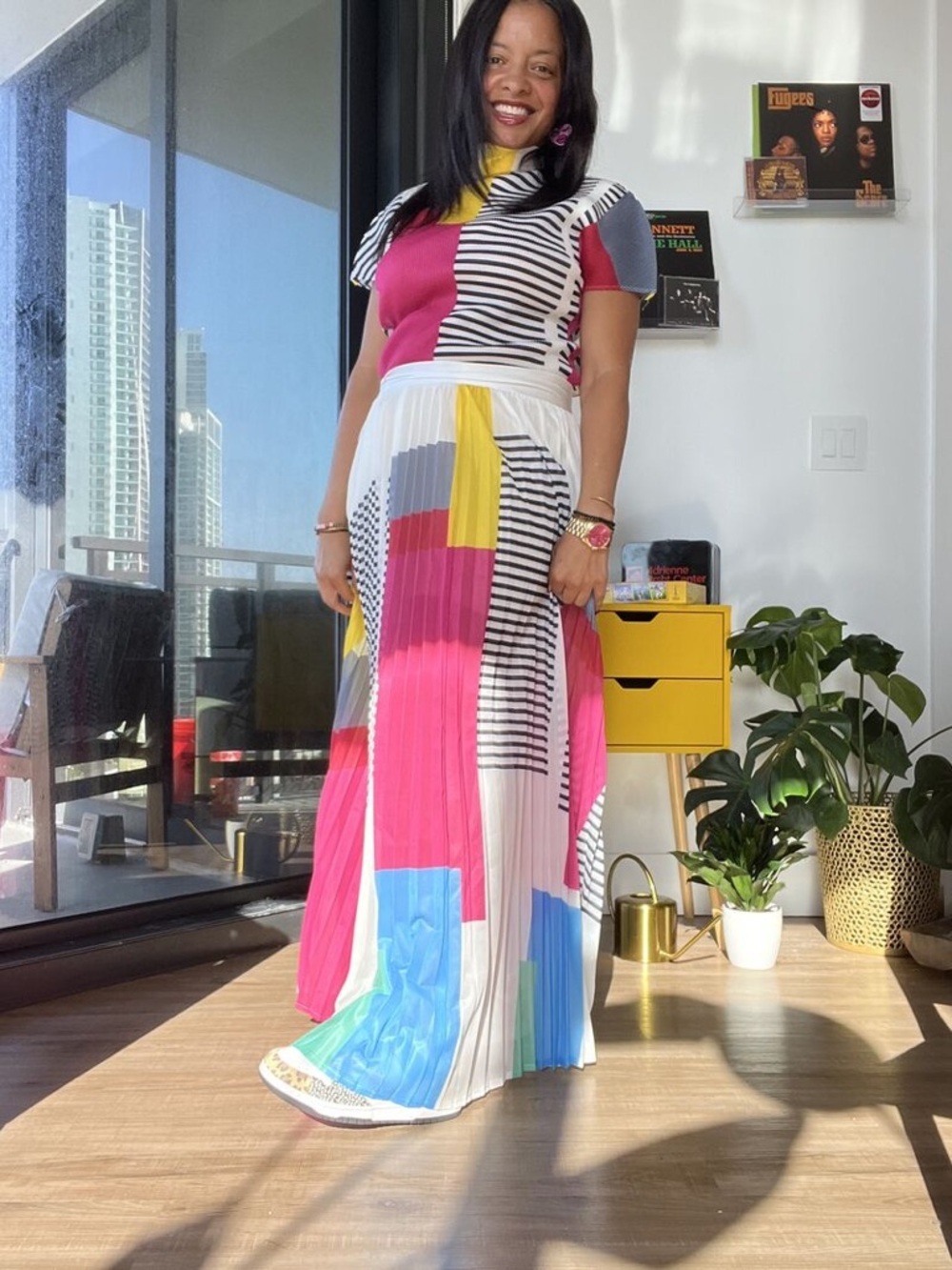 Walking is sunshine skirt set pleated size M MC5-101 - Picture 3 of 5